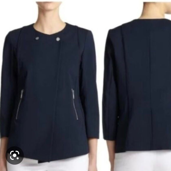 Lafayette 148 Dayle Double Breasted Snap Closure Jacket Sz 8 - Picture 2 of 10